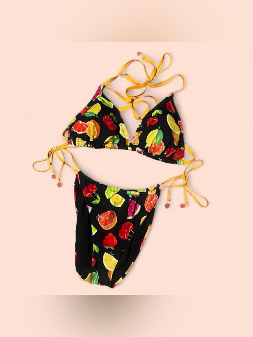 vs pink fruits bikini set